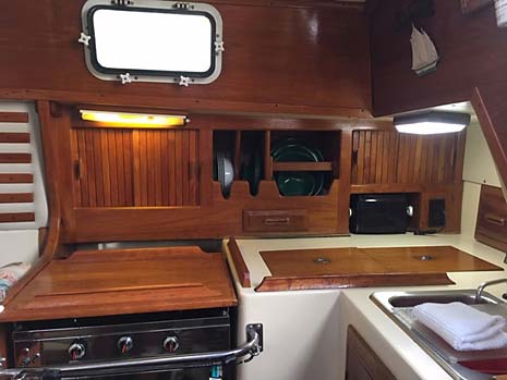 1984 Endeavour 33 Sailboat Galley and Stove