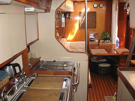 1985 Endeavour 42 Sailboat, Galley