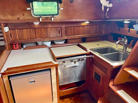 Endeavour 37 Sloop Sailboat Galley